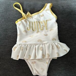 Juicy girls white and gold bathing suit swim wear size 12 months